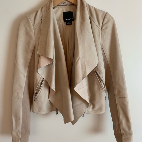 Trouve Leather/suede jacket/cardigan (petite) - Picture 5 of 8